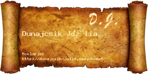 Dunajcsik Júlia névjegykártya