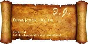 Dunajcsik Júlia névjegykártya