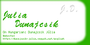 julia dunajcsik business card